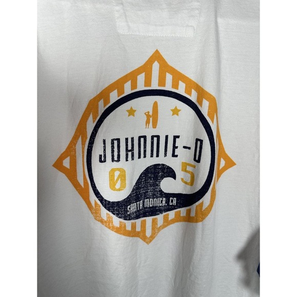 Johnnie O Shirts Sz M Crew Neck Pocket Logo Surf T-Shirt Santa Monica Flag Lot 2 - Picture 3 of 6